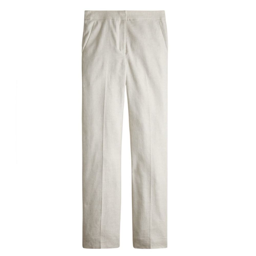 J. Crew Kate Straight Leg Pant in Stretch Linen Size 20 Light Beige Workwear NWT